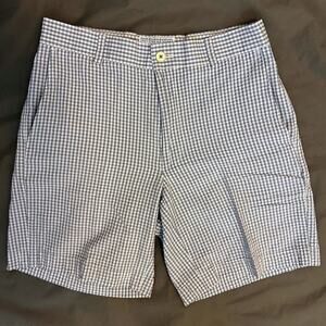 Southern Tide Seersucker Shorts Mens 30 Blue Gingham Cotton Skipjack Preppy
